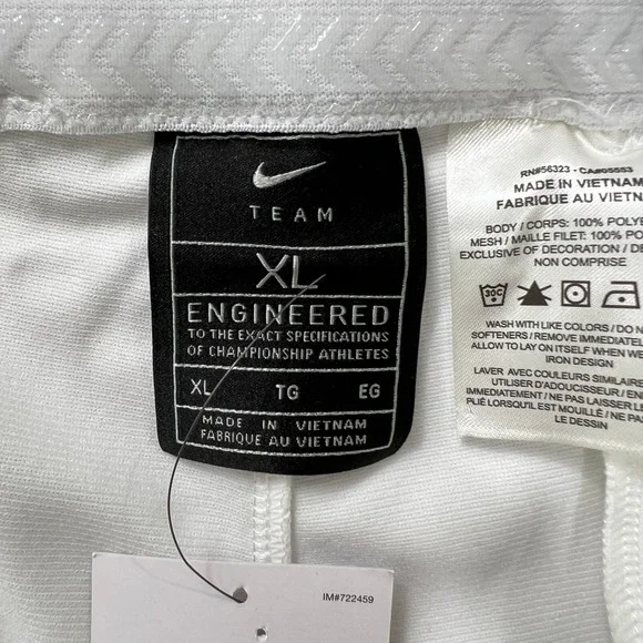 Nike Team Baseball Pants White Black Piping XL Extra Large Mens BQ5489-111